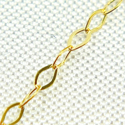 14k Solid Yellow Gold Flat Oval Link Chain